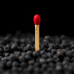 matches on a black background