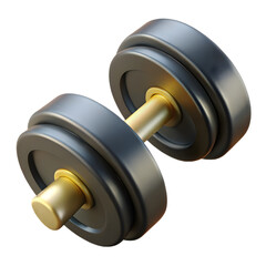 3D Dumbbell Weightlifting Fitness Gym Icon Isolated PNG on Transparent Background