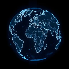 earth globe on black background