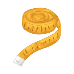 Illustration of Yellow Measuring Tape Roll