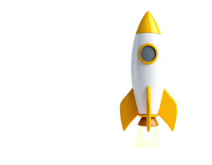 Cartoon rocket launching into space (2)