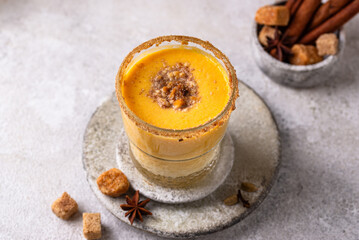Autumn drink spicy pumpkin smoothie