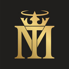Luxury MT logo design. Crown MT logo design. MT logo design. Jewelry logo design. TM logo design. Minimalist logo design. Brand or Stylish logo design. Award icon vectors. Beauty Fashion logo design.