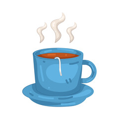 Illustration of Tea Cup with Tea Bag