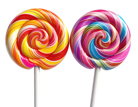 Two colorful spiral lollipops - Powered by Adobe