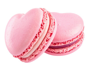 Two heart-shaped pink macarons (6)