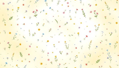 수채화허브패턴노랑파랑배경