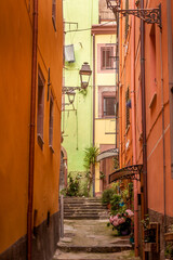 The small and colourful village (or Borgo) of Bosa in Sardinia - Italy