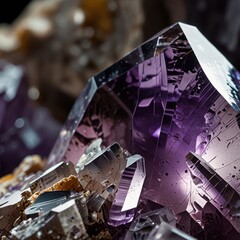 Purple Amethyst Crystal Fragments Macro Texture Gemstone Background