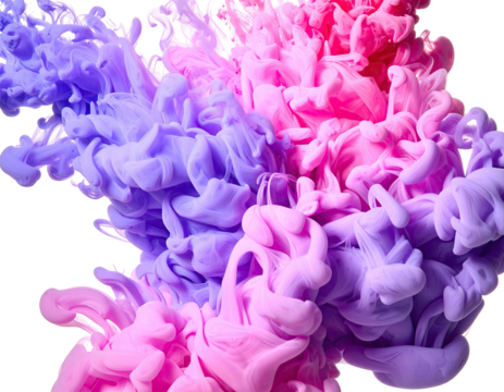 Abstract ink swirls of pink and purple