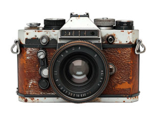 Vintage camera, aged, distressed