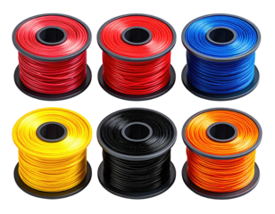 Colorful spools of string or thread