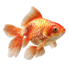Fototapeta premium Goldfish PNG – Realistic Aquarium Fish Illustrations in Orange, Red, Black, and White Colors