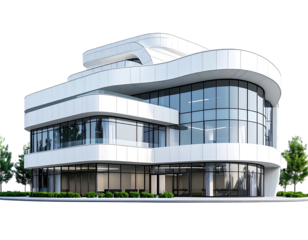 Modern white office building