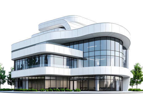Modern white office building