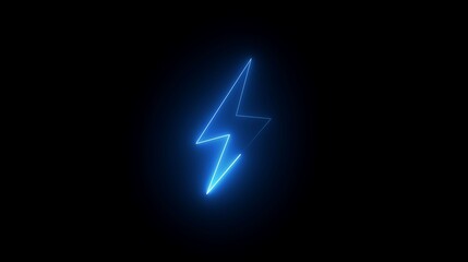 Abstract neon battery charging icon . neon lightning bolt, glowing sign. Neon color battery charging power icon.