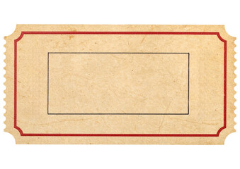 Vintage retro ticket isolated object