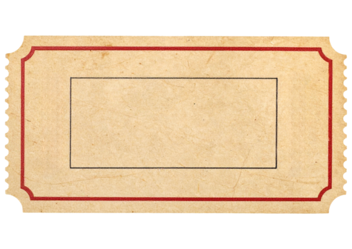 Vintage retro ticket isolated object