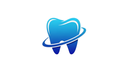Modern dynamic blue tooth logo for complete dental care