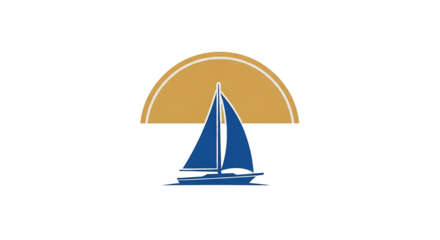 Sailing into adventure under a golden sun arc