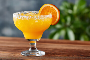 Refreshing Citrus Margarita Cocktail with Salt Rim and Orange Garnish Delight
