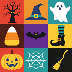 halloween icons set