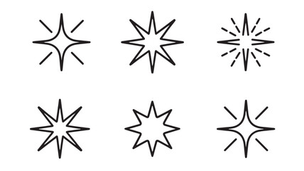 Collection of sparkling starburst icons representing shine, celebration, and attention