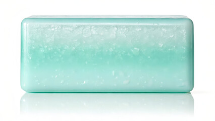 Mint soap glycerin frosty texture clean fresh rectangle minimal hygiene skincare spa Mint soap glycerin with frosty texture evokes clean fresh feel rectangle minimal design for hygiene skincare