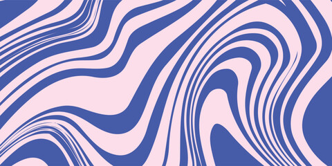 Abstract background pattern with colorful waves. Psychedelic groovy trippy y2k retro seamless pattern in blue and pink colors. Wavy and swirled brush strokes liquid background for packaging design