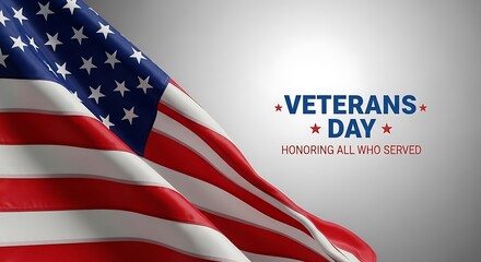 A patriotic image featuring the american flag and veterans day text