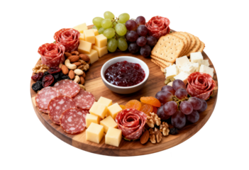 Gourmet Charcuterie Board with Cheeses, Meats and Fruit