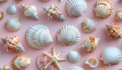 Pastel Seashells Coastal Seamless