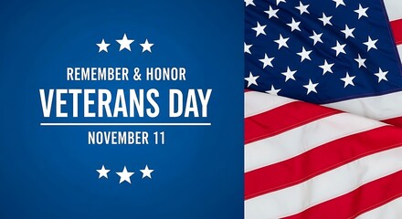 Remember and honor veterans day with stars and stripes patriotism