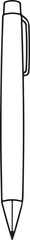 Simple line drawing of a ballpoint pen isolated on a vector Icon