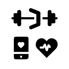 Fitness tracking app with dumbbell and heart rate
