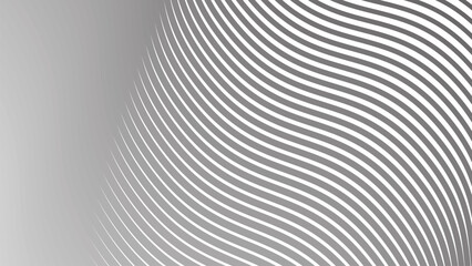 Grey Wavy Line Abstract Background in Modern Minimalist Flowing Vector Design with Smooth Pattern