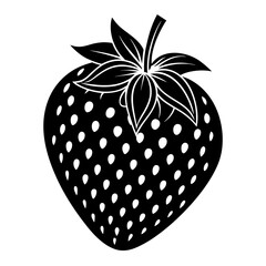 Flat style strawberry vector illustration isolated on white vector illustration