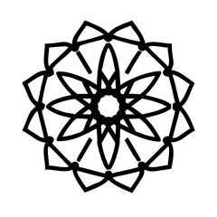 Black and white floral mandala pattern