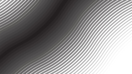 Grey Wavy Line Abstract Background in Modern Minimalist Flowing Vector Design with Smooth Pattern