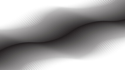 Grey Wavy Line Abstract Background in Modern Minimalist Flowing Vector Design with Smooth Pattern