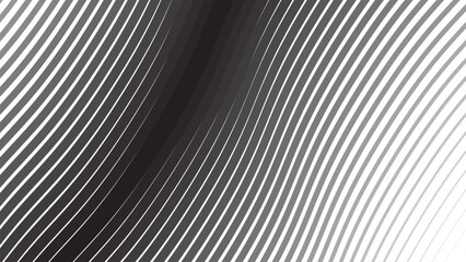 Grey Wavy Line Abstract Background in Modern Minimalist Flowing Vector Design with Smooth Pattern