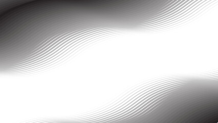 Grey Wavy Line Abstract Background in Modern Minimalist Flowing Vector Design with Smooth Pattern