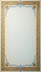 Ornate antique decorative border with floral motifs and golden embellishments