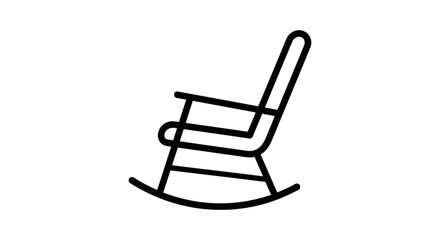 Fototapeta premium Minimalist Black Line Art Rocking Chair Icon.