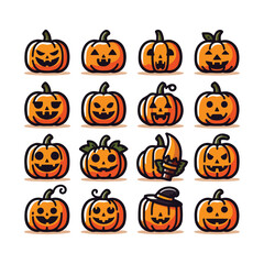 Carved Jack O’Lantern Pumpkin Design Set