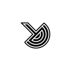 Stylized YD DY Letter Logo Design for Creative Businesses