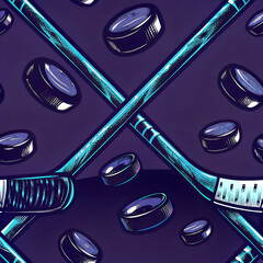 seamless pattern texture art of hockey elements	