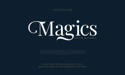 Elegant Font Uppercase Lowercase and Number. Classic Lettering Minimal Fashion Designs. Typography modern serif fonts regular decorative vintage concept. vector illustration

