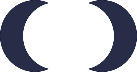 Elegant crescent moon vector graphic ideal for celestial designs and nighttime themes