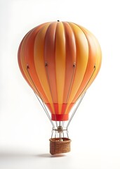 Naklejka premium Hot Air Balloon Miniature Isolated on White